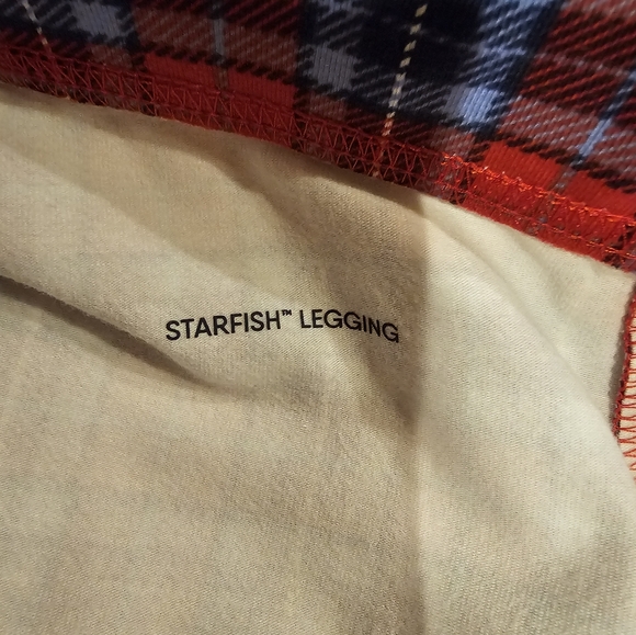 NWT Lands' End Plaid Starfish Leggings - Picture 3 of 5